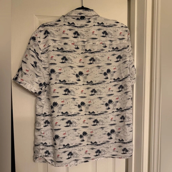 Age Of Wisdom Men's Shirt Size M Flamingo Tropical Outdoors Modal Navy - Picture 4 of 6